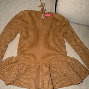 Lilly Pulitzer Brown Peplum Sweater